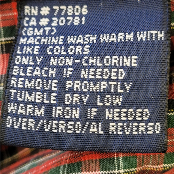 Tommy Hilfiger Plaid button collar Long Sleeve Button Up Vintage Mens Shirt Top - Picture 15 of 16